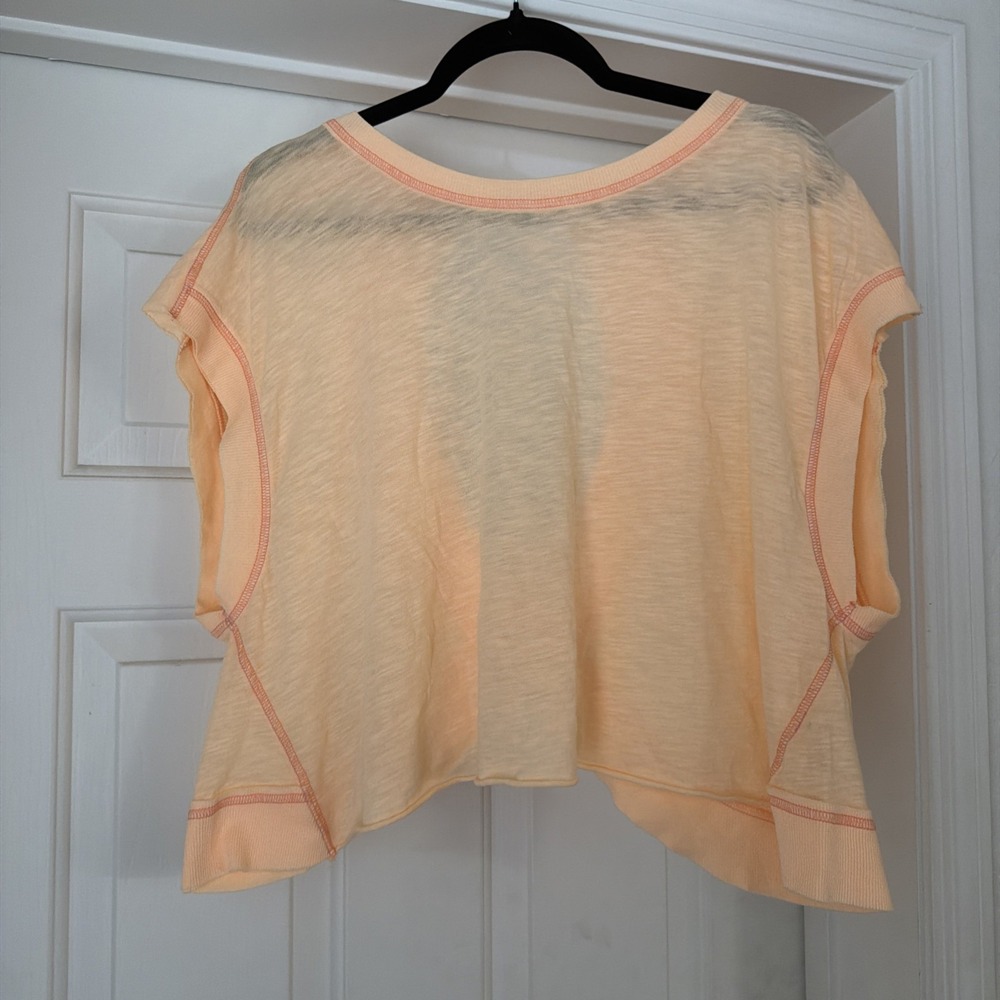 New Free People Movement  My Time Tee Workout Shirt S/Small Tangerine Orange